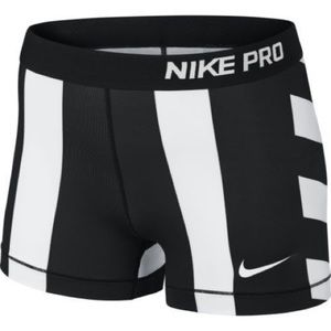 Black and white striped Nike pros